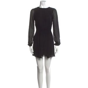 Reformation short black dress long sleeves